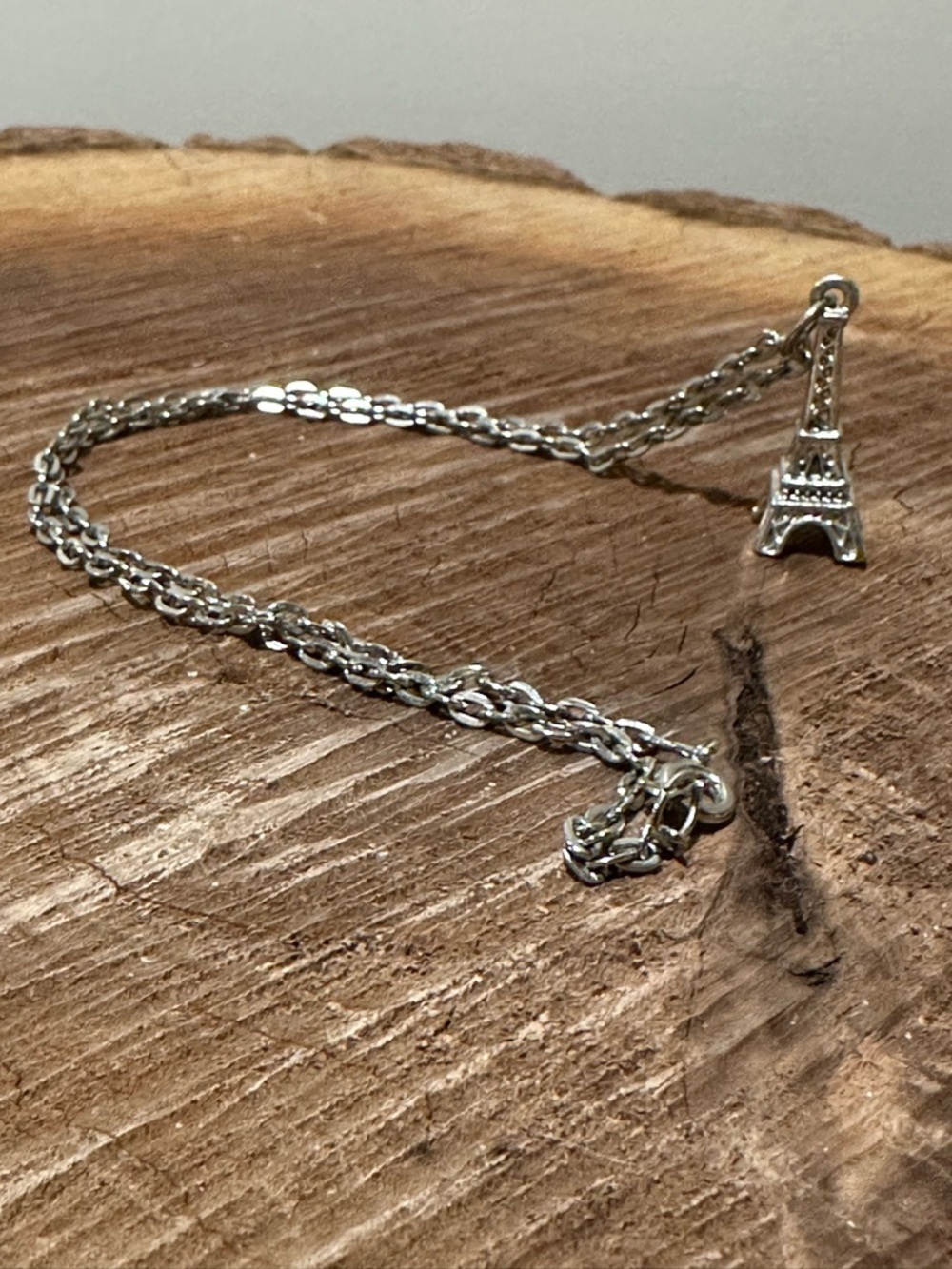 Silver Eiffel Tower Charm Necklace Pendant